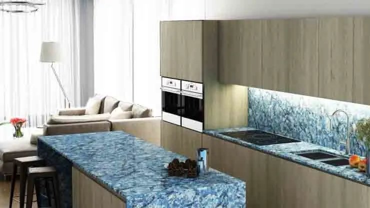Natural Granite Slab with Deep Mineral Crystals